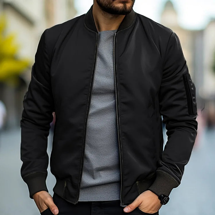 Men's regular-fit bomber jacket – black – Edward Lawson