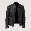 Men's fitted leather jacket – black – Edward Lawson