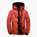 Men's weather-resistant hooded down jacket – Orange – Edward Lawson