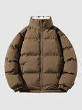 Men's fleece-lined puffer jacket – Brown – Edward Lawson