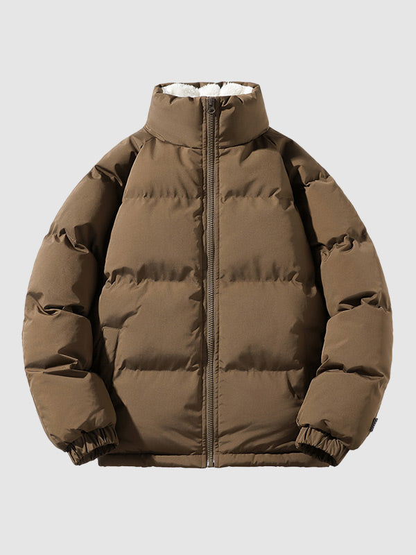 Men's fleece-lined puffer jacket – Brown – Edward Lawson