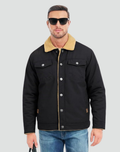 Men's Sherpa fleece jacket with chest pockets – black – Edward Lawson
