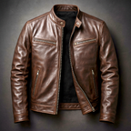 Men's vintage leather jacket – detail view – Edward Lawson