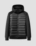 Men's hybrid quilted hooded winter jacket – black – Edward Lawson