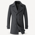 Men's double-breasted tweed overcoat – Dark Grey – Edward Lawson