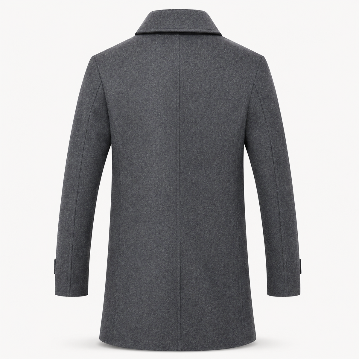 Men's double-breasted tweed overcoat – Dark Grey detail view – Edward Lawson