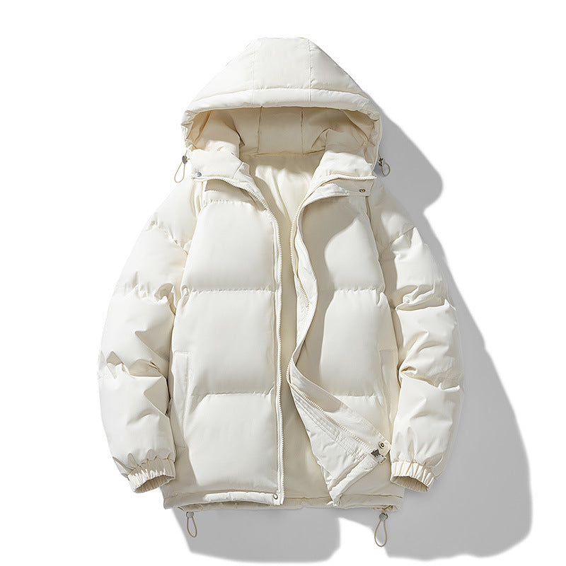 Men's hooded quilted puffer jacket – beige – Edward Lawson
