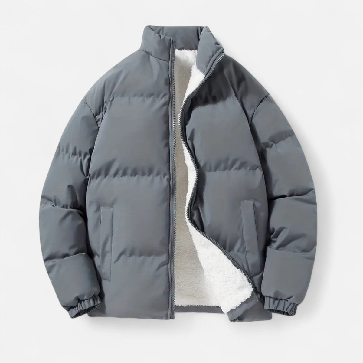 Men's quilted stand-collar jacket – Grey – Edward Lawson