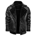 Men's plush-lined leather biker jacket – black – Edward Lawson