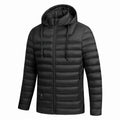 Men's USB-heated hooded puffer jacket – black – Edward Lawson