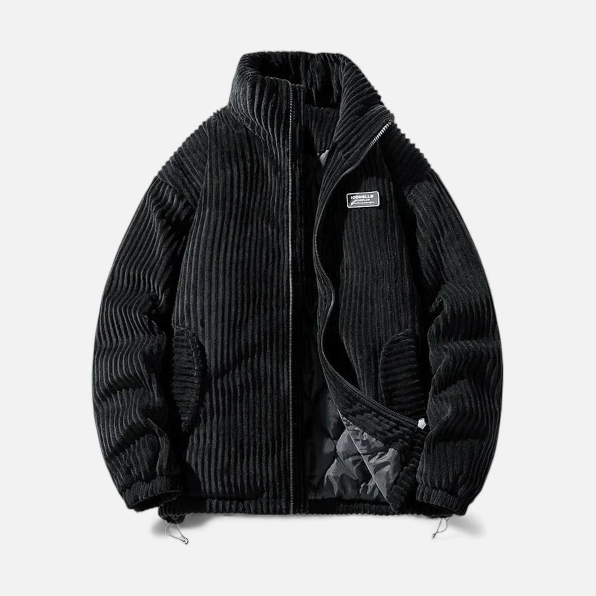 Men's corduroy quilted parka – black – Edward Lawson
