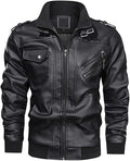 Men's buckle-collar leather jacket – Black – Edward Lawson