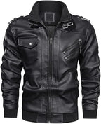 Men's buckle-collar leather jacket – Black – Edward Lawson