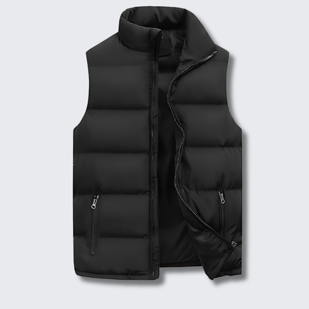 Men's quilted puffer vest – black – Edward Lawson