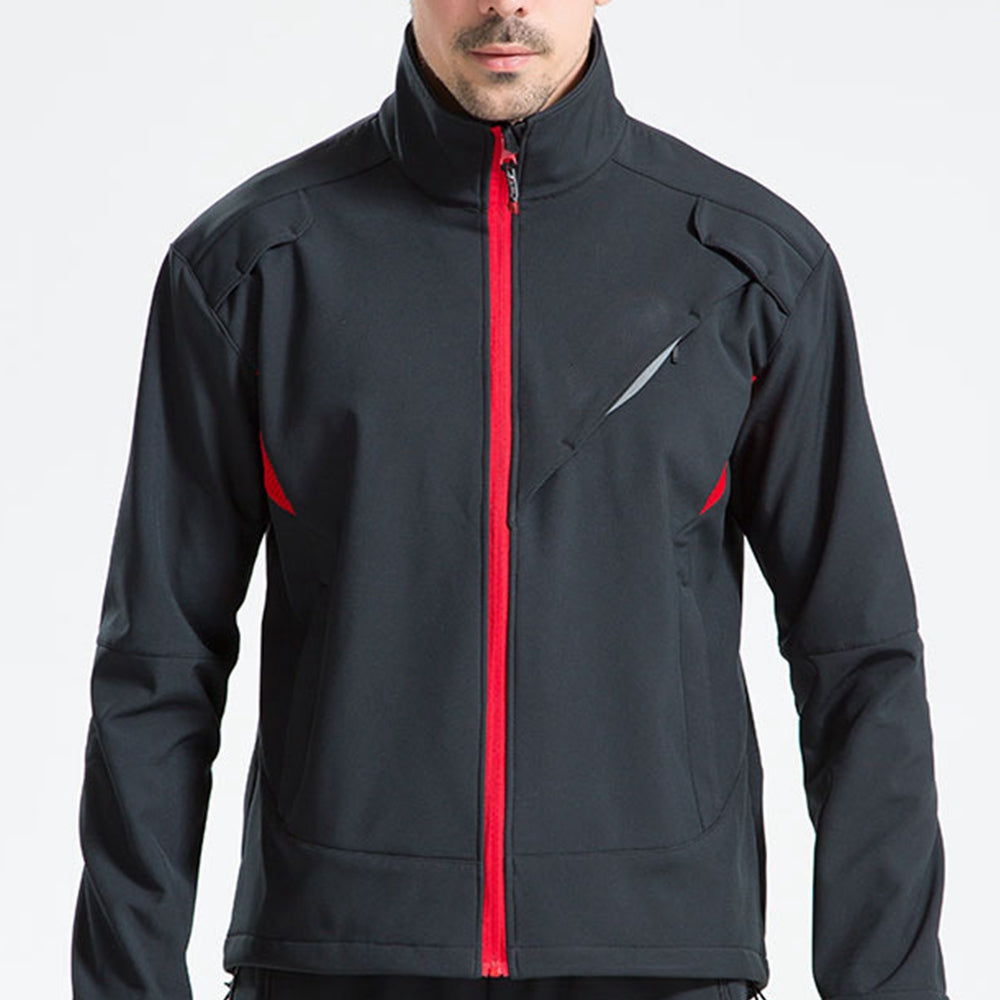 Men's thermal fleece cycling jacket – black – Edward Lawson