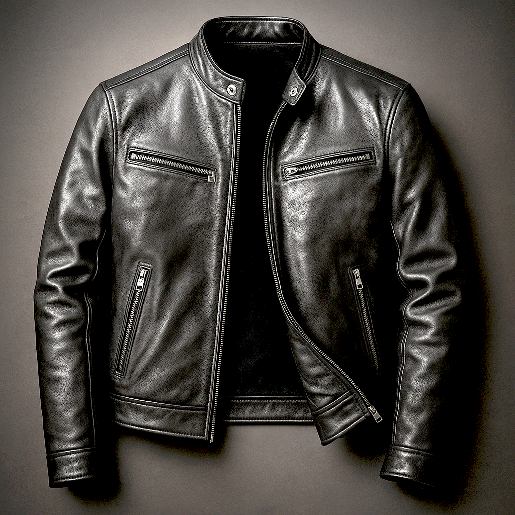Men's vintage leather jacket – lifestyle view – Edward Lawson