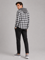 Men's plaid flannel jacket – Gray back view – Edward & Lawsen