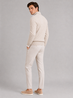 Men's cashmere quarter-zip mock neck sweater – Beige back view – Edward & Lawsen