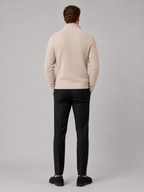 Men's fleece cardigan – Beige full view – Edward & Lawsen