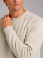 Men's heavyweight crewneck sweater – Beige detail view – Edward & Lawsen