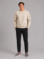 Men's heavyweight crewneck sweater – Beige full view – Edward & Lawsen