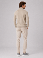 Men's quarter-zip mock neck sweater – Beige back view – Edward & Lawsen