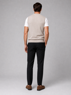 Men's sleeveless sweater vest – Beige back view – Edward & Lawsen