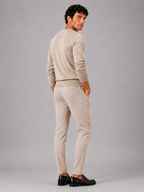 Men's V-neck sweater – Beige back view – Edward & Lawsen
