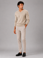 Men's V-neck sweater – Beige full view – Edward & Lawsen