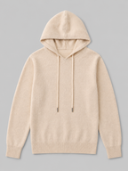 Men's wool hoodie sweater – Beige product view – Edward & Lawsen