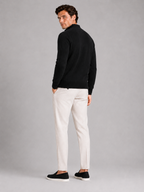Men's wool half-zip mock neck sweater – Black back view – Edward & Lawsen