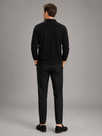Men's argyle button-down cardigan – Black back view – Edward & Lawsen