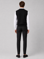 Men's argyle sweater vest – Black back view – Edward & Lawsen