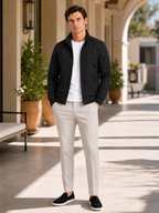 Men's bomber jacket – Black lifestyle view – Edward & Lawsen