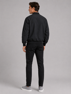 Men's loose fit bomber jacket – Black back view – Edward & Lawsen