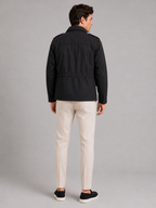 Men's cargo jacket – Black back view – Edward & Lawsen