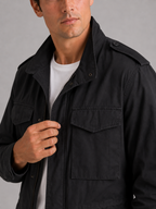 Men's cargo jacket – Black detail view – Edward & Lawsen