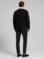 Men's padded corduroy jacket – Black back view – Edward & Lawsen