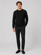 Men's crewneck sweater – Black full view – Edward & Lawsen