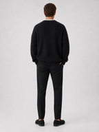 Men's crew neck sweater – Black back view – Edward & Lawsen