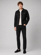 Men's denim jacket – Black full view – Edward & Lawsen