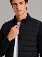 Men's down fall jacket – Black detail view – Edward & Lawsen
