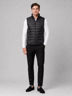 Men's ultralight puffer vest – Black full view – Edward & Lawsen