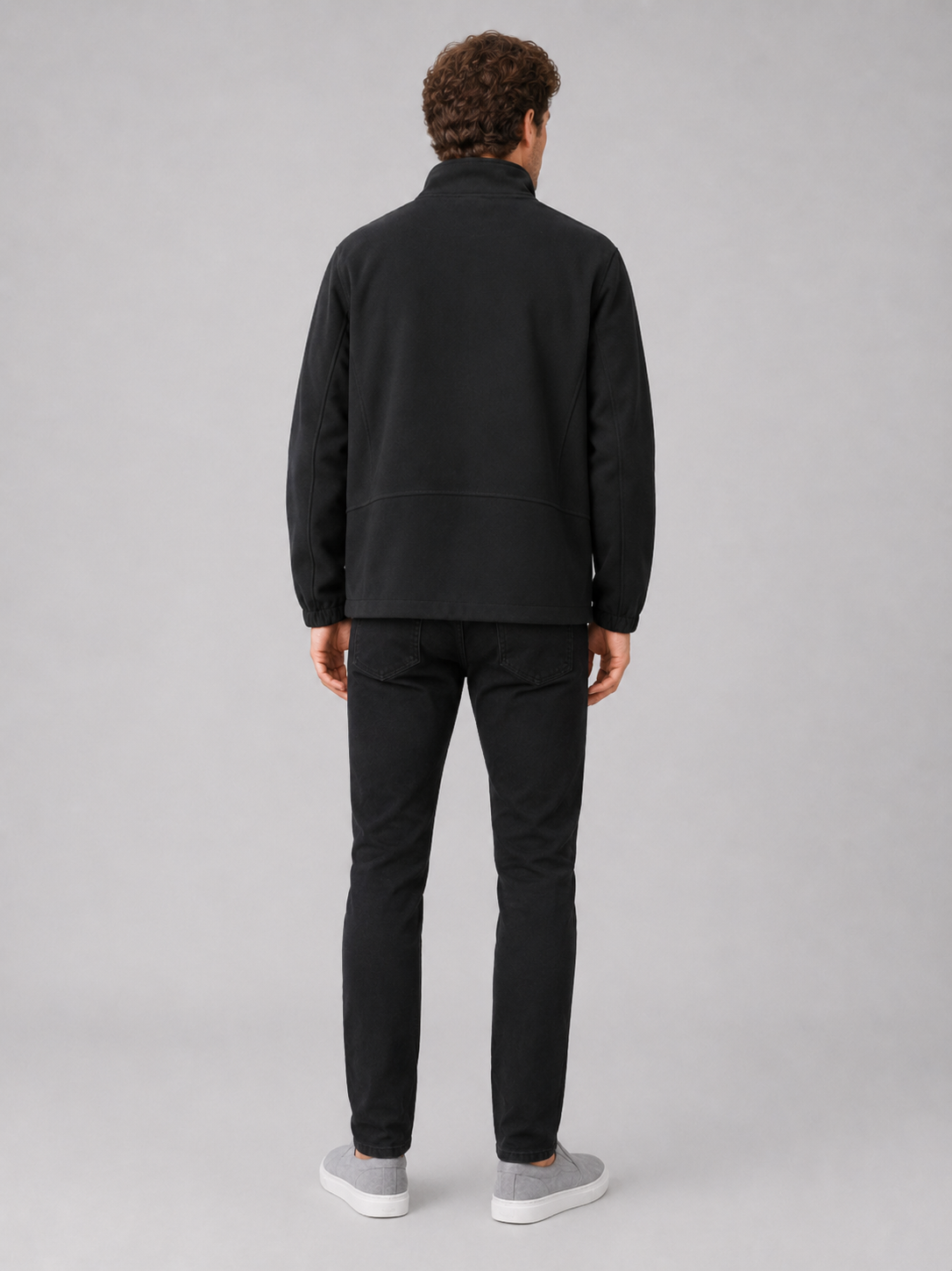 Men's workwear jacket – Black back view – Edward & Lawsen