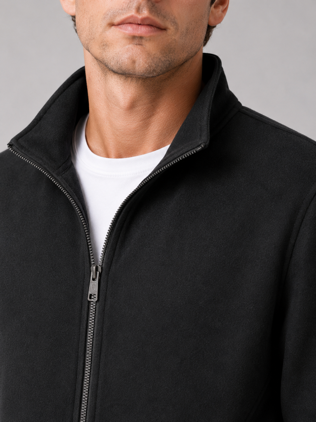 Men's workwear jacket – Black detail view – Edward & Lawsen