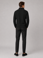 Men's fleece cardigan – Black full view – Edward & Lawsen