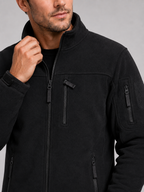Men's fleece jacket – Black detail view – Edward & Lawsen