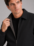 Men's fleece-lined jacket – Black detail view – Edward & Lawsen