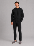 Men's heavyweight crewneck sweater – Black full view – Edward & Lawsen