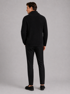 Men's knit cardigan – Black back view – Edward & Lawsen